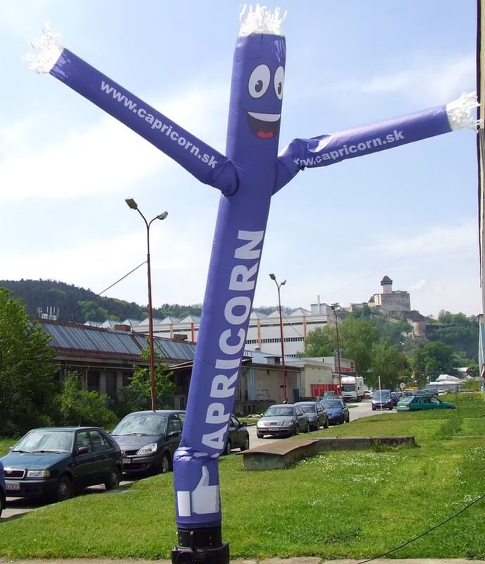 Air dancer mov, imprimat cu logo și adresa unui site